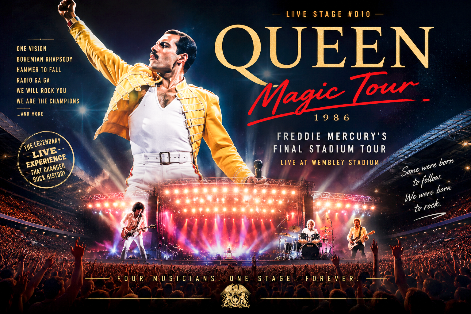 Queen Magic Tour live concert at Wembley Stadium