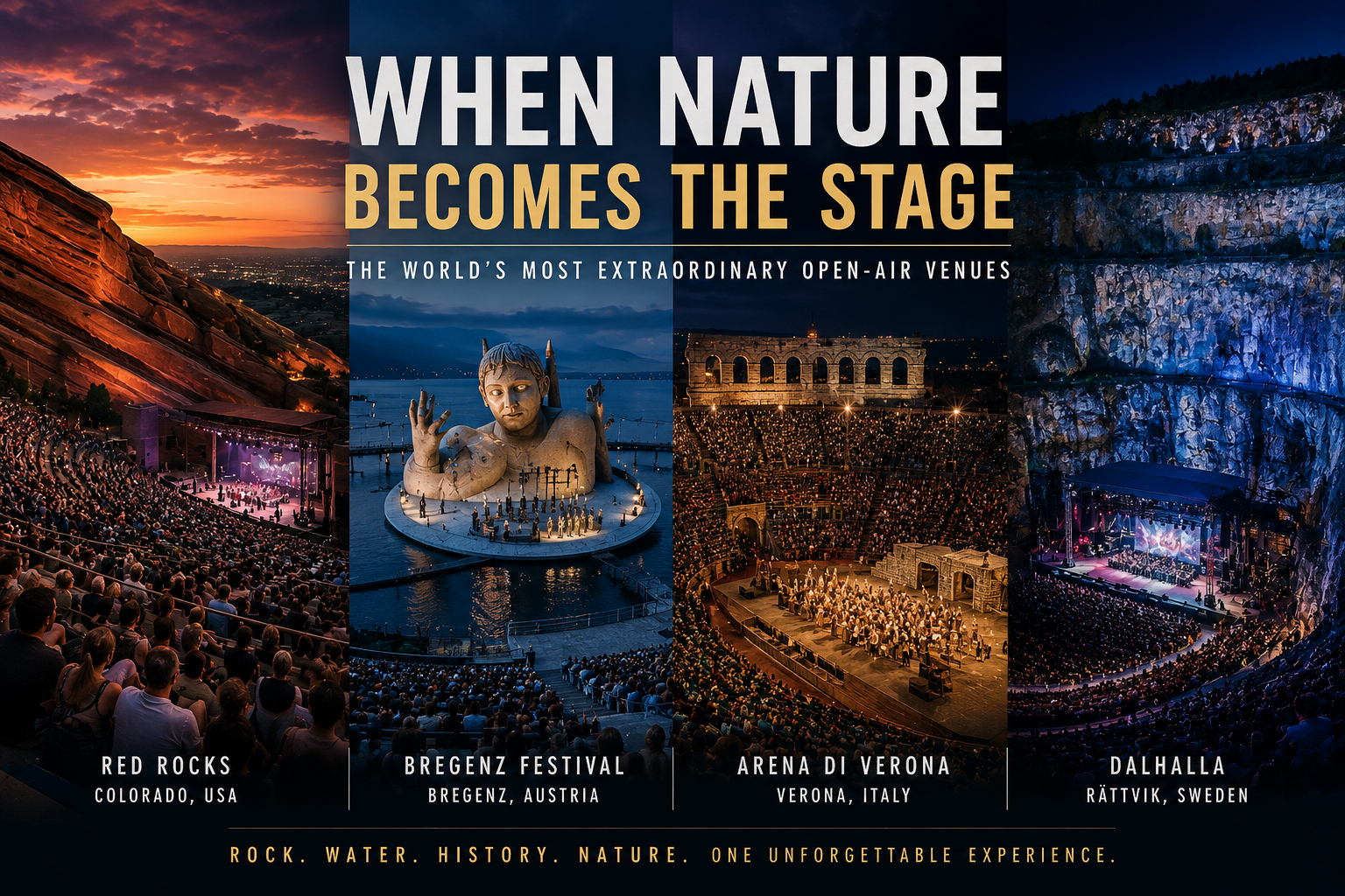 When Nature Becomes the Stage : The World’s Most Extraordinary Open-Air Performance Venues